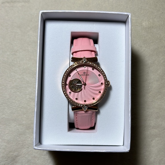 Empress Edith Semi-Skeleton leather band watch - Picture 4 of 10